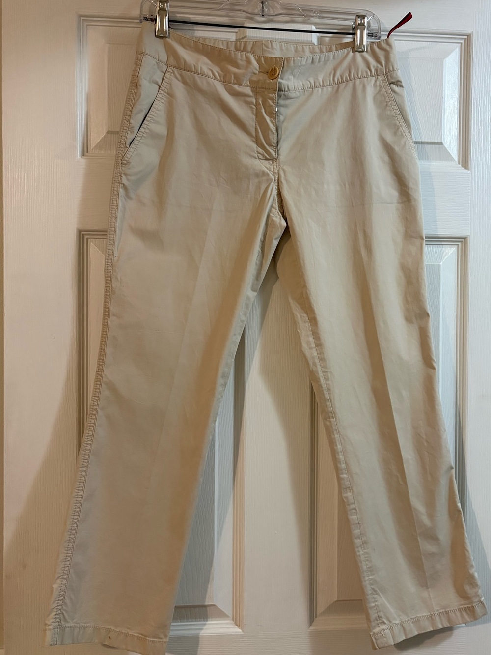 Prada Cream Pants with Red Trim